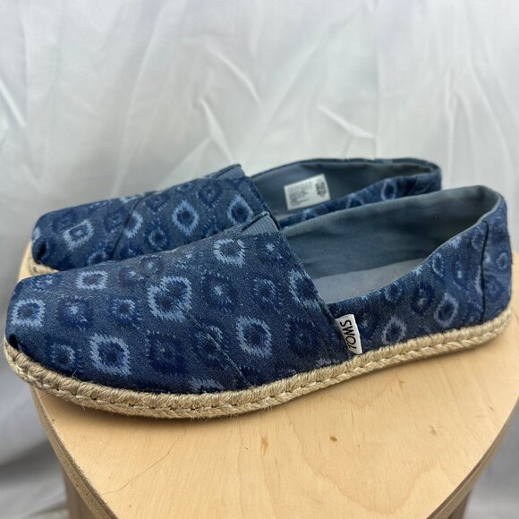 Toms Alpargata Rope Bleach Washed Denim Espadrille flats - Picture 1 of 9